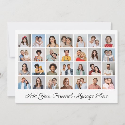 28フォトコラージュ自分のグリーティングフラットカードを追加 (正面)