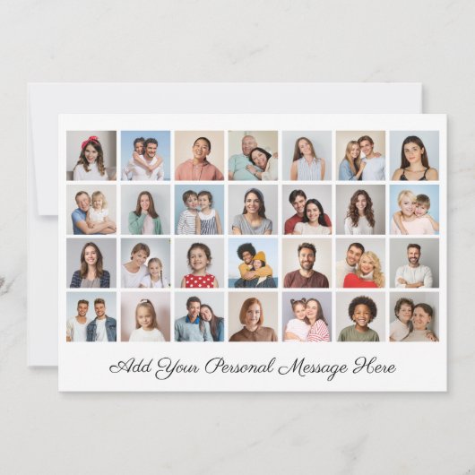 28フォトコラージュ自分のグリーティングフラットカードを追加 (正面)