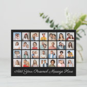 28フォトコラージュ自分の挨拶を追加 招待状 (スタンド正面)