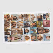 28フォトコラージュ – カスタム文字 – 白黒 ゴルフタオル (横)