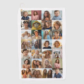 28フォトコラージュ – カスタム文字 – 白黒 ゴルフタオル (正面)