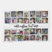 28フォトコラージンググリッド – 1文字ボックス – 白黒 キッチンタオル (横)