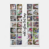 28フォトコラージンググリッド – 1文字ボックス – 白黒 キッチンタオル (縦)