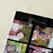 28フォトコラージンググリッド – 1文字ボックス – 白黒 ビーチタオル (インサイチュ)