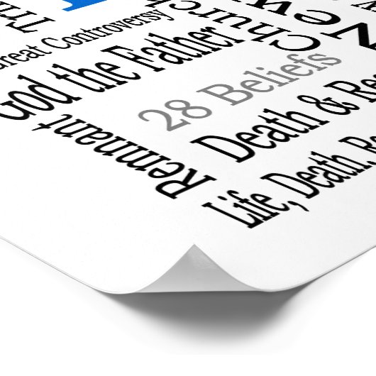 28信念 – Seventh-Day Adventist ポスター (角)