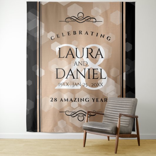 28周年リネン結婚記念日の優雅な祝い タペストリー (インサイチュ)