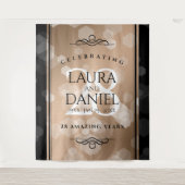 28周年リネン結婚記念日の優雅な祝い タペストリー (正面)