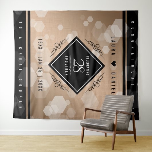 28周年リネン結婚記念日をお祝いしよう タペストリー (インサイチュ(横))