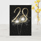 28周年記念結婚のスパーカー カード (黄色い花)