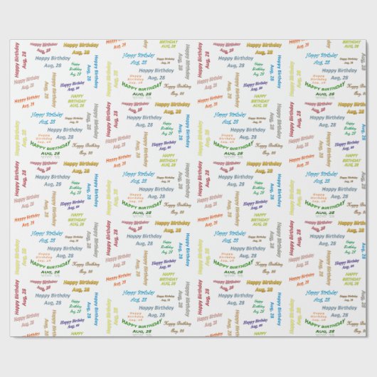 28威厳がある誕生日ギフト包装紙 ラッピングペーパー (フラット)