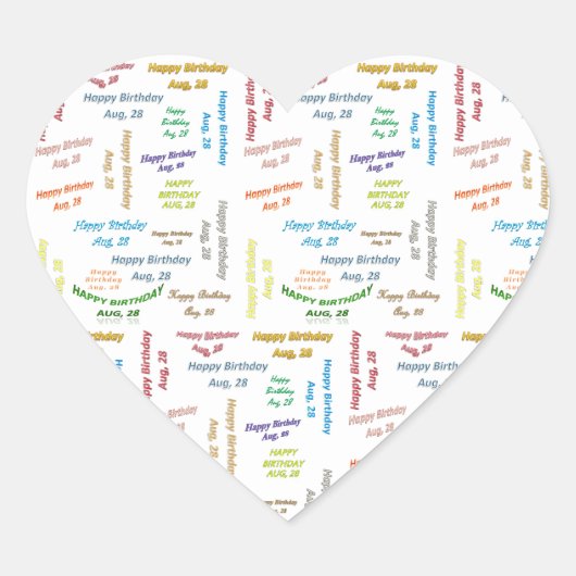 28威厳がある誕生日シール ハートシール (正面)