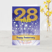28年間の回復記念日 太字の数字 カード (黄色い花)