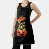 28怖いカボチャシャツのドイツの羊飼いおもしろいCu エプロン (インサイチュ)