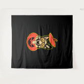 28怖いカボチャシャツのドイツの羊飼いおもしろいCu タペストリー (正面(横))