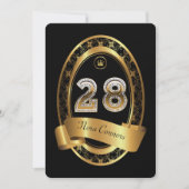 28日,誕生日パーティーの女性の男性,色エレガント色 招待状 (正面)