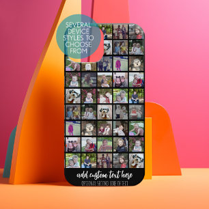 28枚の写真コラージュグリッド - テキストボックス2つ - 黒 SAMSUNG GALAXY S22 ULTRAケース