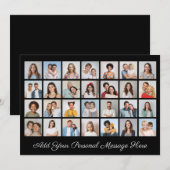 28枚の写真コラージュ あなたのグリーティングを編集可能な色 招待状 (正面/裏面)