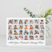 28枚の写真コラージュ あなたのメッセージを編集可能なカラーで追加 招待状 (スタンド正面)