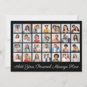 28枚の写真コラージュ 自分のメッセージを追加 招待状 (正面)