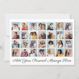 28枚の写真コラージュ 自分のメッセージを追加 招待状