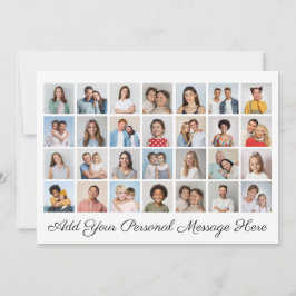 28枚の写真コラージュ 自分のメッセージを追加 招待状