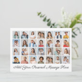 28枚の写真コラージュ 自分のメッセージを追加 招待状 (スタンド正面)