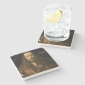 28歳で自画像、1500年 ストーンコースター (横)