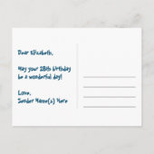 28歳の誕生日おめでとう:楽しいハート柄、虹 28 ポストカード (裏面)