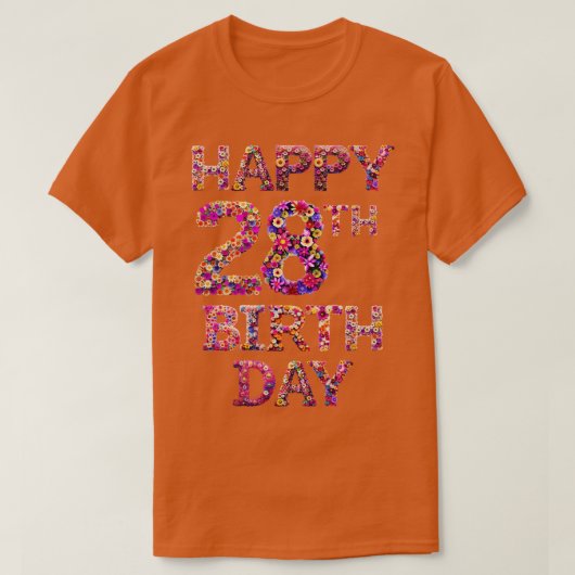28歳の誕生日おめでとう Tシャツ (デザイン正面)