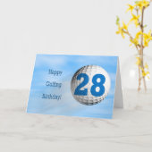 28歳の誕生日のゴルフカード カード (黄色い花)