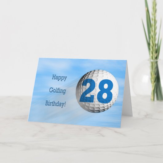 28歳の誕生日のゴルフカード カード (正面)
