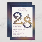 28歳の誕生日の招待状 招待状 (正面/裏面)