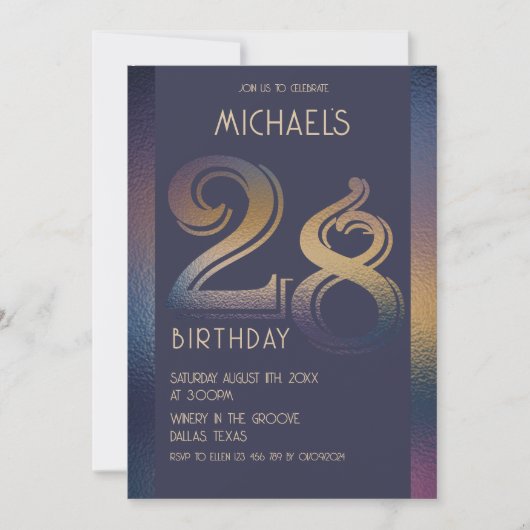 28歳の誕生日の招待状 招待状 (正面)