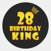 28歳の誕生日ギフト28歳の誕生日キング ラウンドシール (正面)