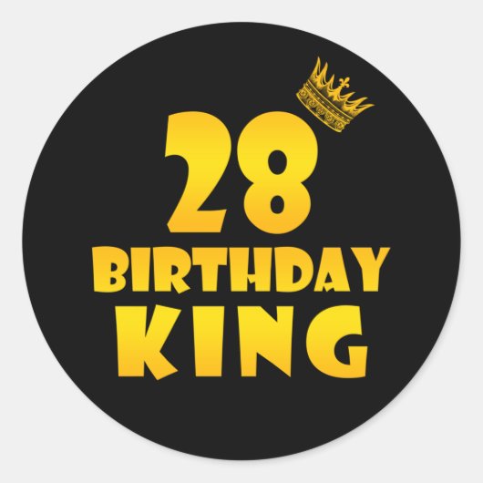 28歳の誕生日ギフト28歳の誕生日キング ラウンドシール (正面)