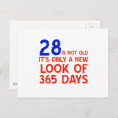 28歳の誕生日デザイン ポストカード (正面/裏面)