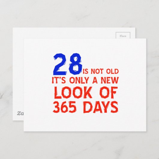 28歳の誕生日デザイン ポストカード (正面/裏面)