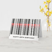 28歳の誕生日バーコード(赤いレーザー) カード (黄色い花)