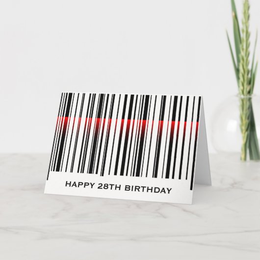 28歳の誕生日バーコード(赤いレーザー) カード (正面)