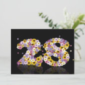 28歳の誕生日パーティー、花が咲く文字 招待状 (スタンド正面)