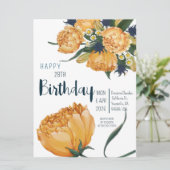 28歳の誕生日ユニークな水彩画のチューリップの花 招待状 (スタンド正面)