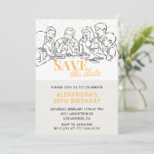 28歳の誕生日招待状日付を保存するディナー 招待状 (スタンド正面)