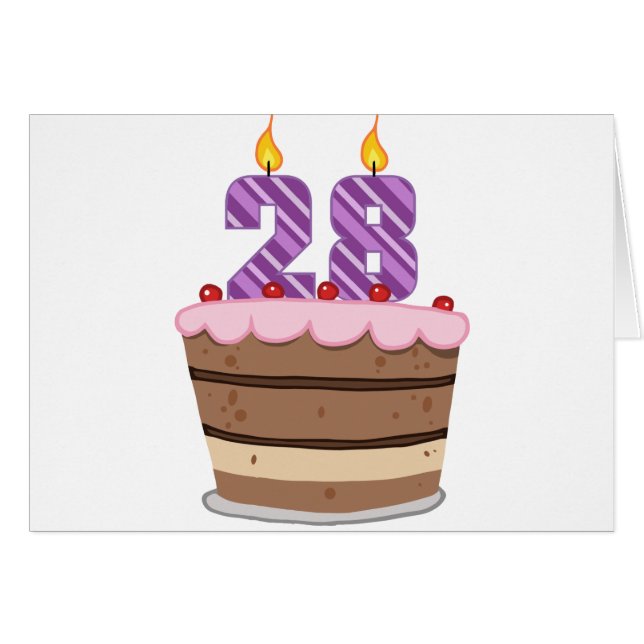 28歳オンお誕生日ケーキ (正面横)