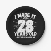 28歳皮肉ミームおもしろい28誕生日 ペーパープレート (正面)
