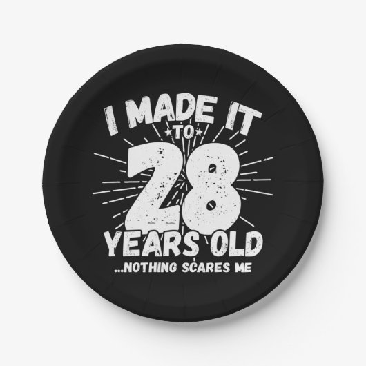 28歳皮肉ミームおもしろい28誕生日 ペーパープレート (正面)
