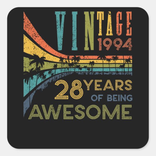 28歳誕生日ヴィンテージ1994 28誕生日 スクエアシール (正面)
