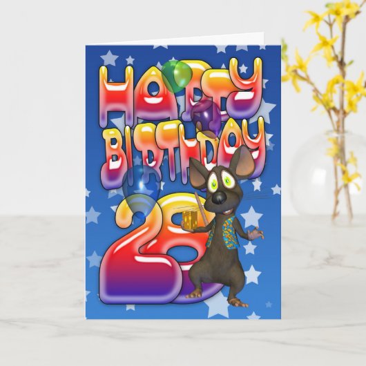 28番目の誕生日カード、ハッピーバースデー カード (黄色い花)