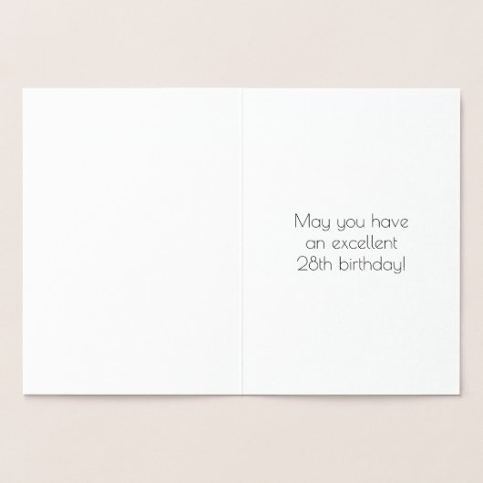 28番目の誕生日-インスパイアアールデコ検索"28" +名前 箔カード (内部)