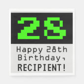 28番目の誕生日- Nerdy / オタク系のスタイル"28" & Name スタンダードランチョンナプキン (正面)