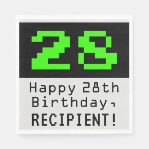 28番目の誕生日- Nerdy / オタク系のスタイル"28" & Name スタンダードランチョンナプキン